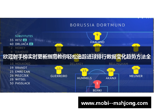 欧冠射手榜实时更新指南教你轻松追踪进球排行数据变化趋势方法全